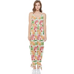 Vegetables Sleeveless Tie Ankle Chiffon Jumpsuit by SychEva