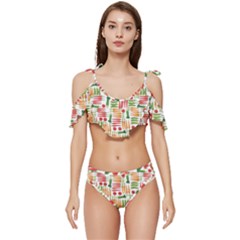 Vegetables Ruffle Edge Tie Up Bikini Set	 by SychEva