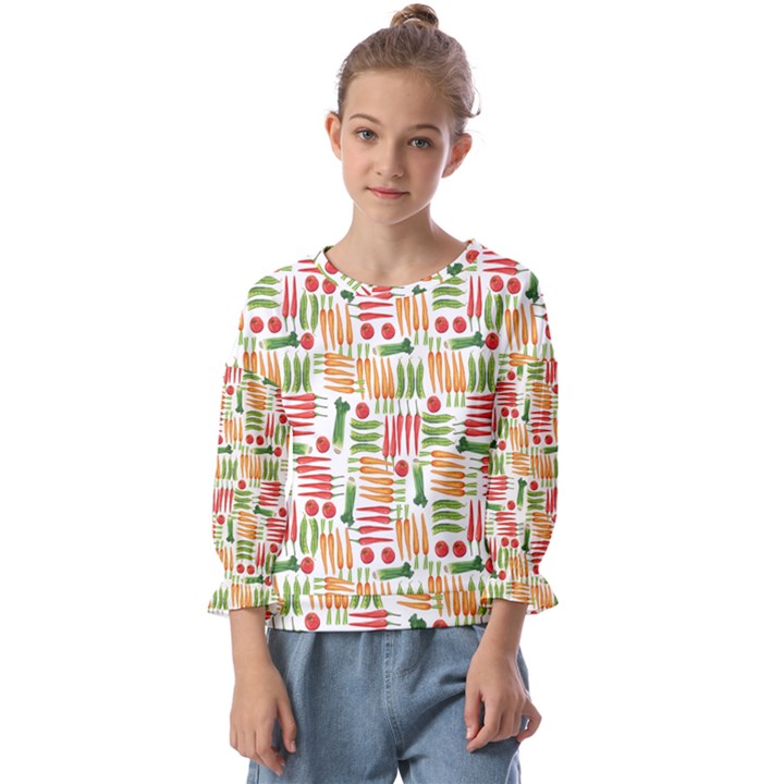 Vegetables Kids  Cuff Sleeve Top