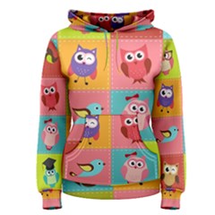 Owls Pattern Abstract Art Vector Cartoon Women s Pullover Hoodie by Salman4z