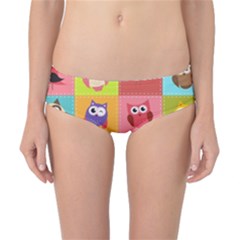 Owls Pattern Abstract Art Vector Cartoon Classic Bikini Bottoms by Salman4z