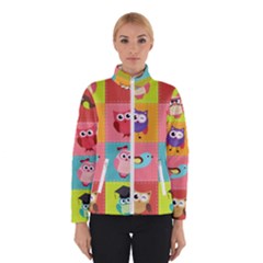 Owls Pattern Abstract Art Vector Cartoon Women s Bomber Jacket by Salman4z