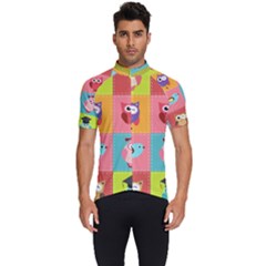 Owls Pattern Abstract Art Vector Cartoon Men s Short Sleeve Cycling Jersey by Salman4z