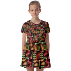 Vegetable Kids  Short Sleeve Pinafore Style Dress by SychEva