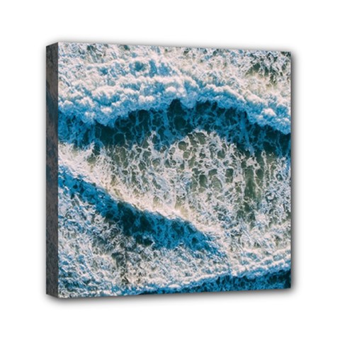 Waves Wave Nature Beach Mini Canvas 6  X 6  (stretched) by Salman4z