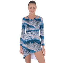 Waves Wave Nature Beach Asymmetric Cut-out Shift Dress by Salman4z