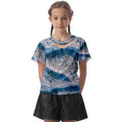 Waves Wave Nature Beach Kids  Front Cut Tee by Salman4z