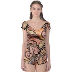 Colorful Background Artwork Pattern Floral Patterns Retro Paisley Boyleg Leotard  by Salman4z