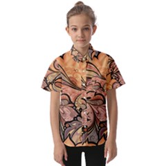 Colorful Background Artwork Pattern Floral Patterns Retro Paisley Kids  Short Sleeve Shirt by Salman4z