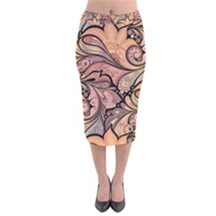 Colorful Background Artwork Pattern Floral Patterns Retro Paisley Velvet Midi Pencil Skirt by Salman4z