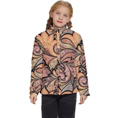 Colorful Background Artwork Pattern Floral Patterns Retro Paisley Kids  Puffer Bubble Jacket Coat