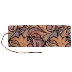 Colorful Background Artwork Pattern Floral Patterns Retro Paisley Roll Up Canvas Pencil Holder (m) by Salman4z