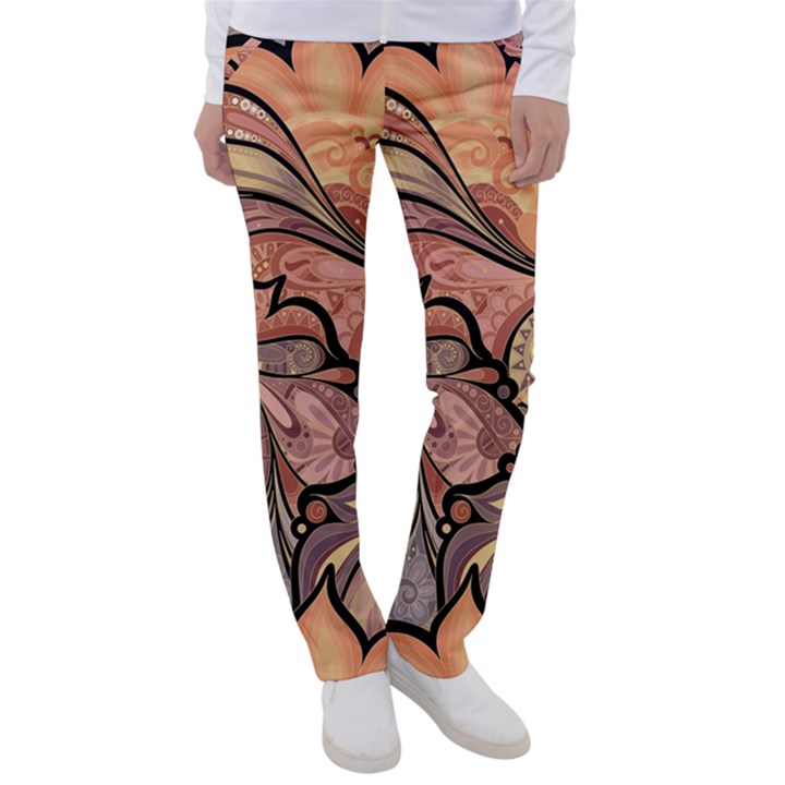 Colorful Background Artwork Pattern Floral Patterns Retro Paisley Women s Casual Pants