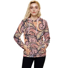 Colorful Background Artwork Pattern Floral Patterns Retro Paisley Women s Lightweight Drawstring Hoodie by Salman4z