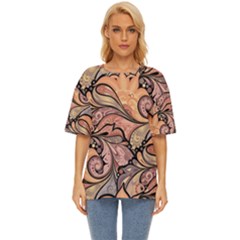 Colorful Background Artwork Pattern Floral Patterns Retro Paisley Oversized Basic Tee by Salman4z