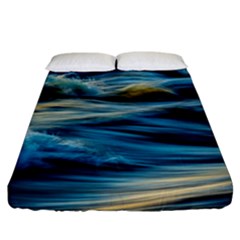 Waves Wave Water Blue Sea Ocean Abstract Fitted Sheet (California King Size)