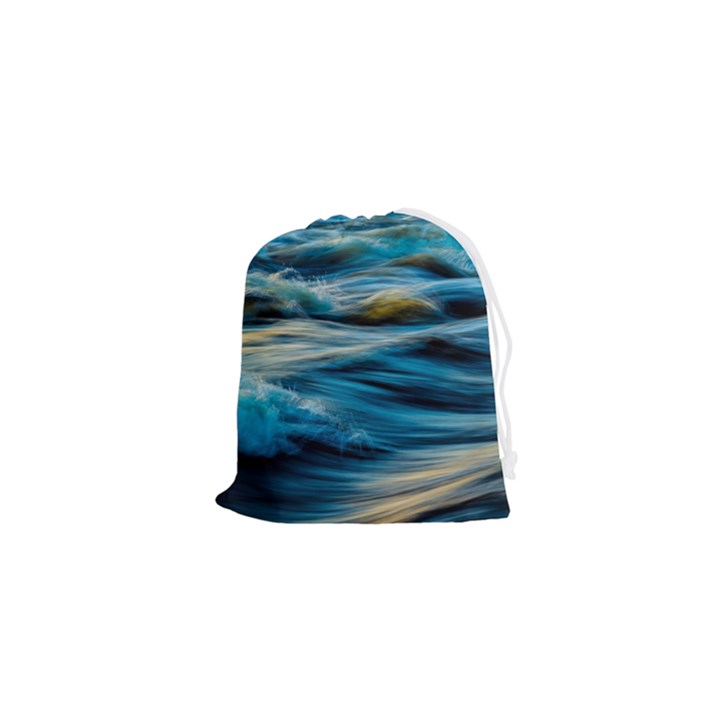 Waves Wave Water Blue Sea Ocean Abstract Drawstring Pouch (XS)