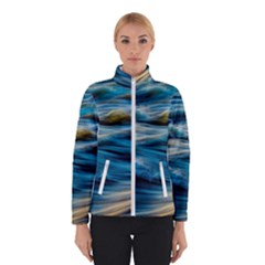 Waves Wave Water Blue Sea Ocean Abstract Women s Bomber Jacket