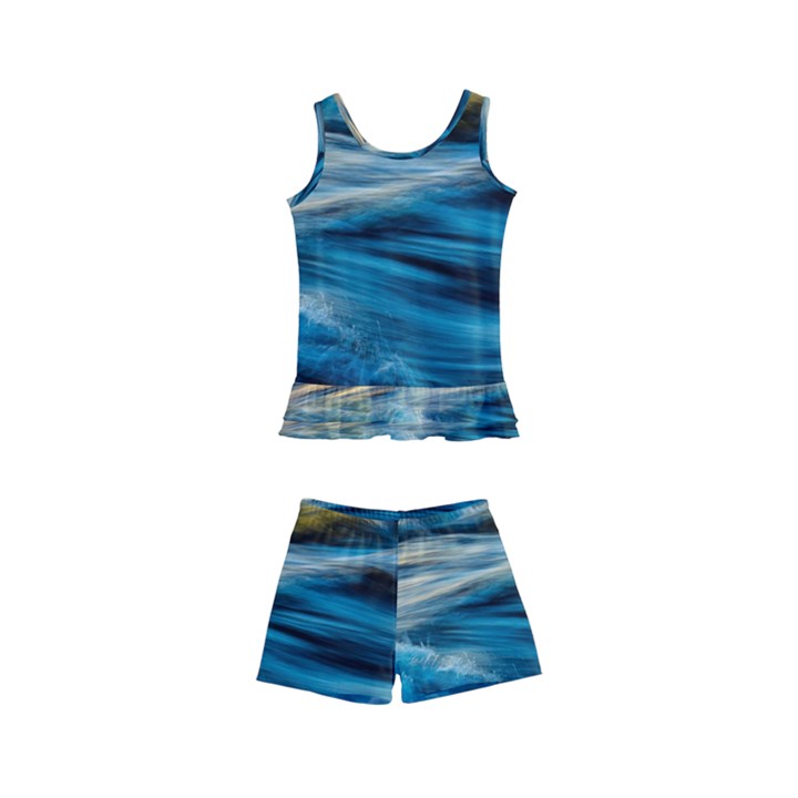 Waves Wave Water Blue Sea Ocean Abstract Kids  Boyleg Swimsuit