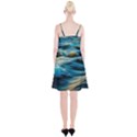 Waves Wave Water Blue Sea Ocean Abstract Spaghetti Strap Velvet Dress View2