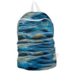 Waves Wave Water Blue Sea Ocean Abstract Foldable Lightweight Backpack