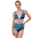 Waves Wave Water Blue Sea Ocean Abstract Tied Up Two Piece Swimsuit View1