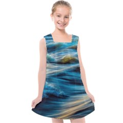 Waves Wave Water Blue Sea Ocean Abstract Kids  Cross Back Dress