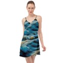 Waves Wave Water Blue Sea Ocean Abstract Summer Time Chiffon Dress View1