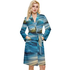 Waves Wave Water Blue Sea Ocean Abstract Long Sleeve Velvet Robe