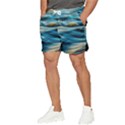 Waves Wave Water Blue Sea Ocean Abstract Men s Runner Shorts View3