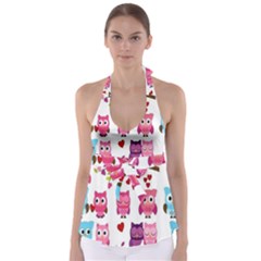 Owl Pattern Babydoll Tankini Top by Salman4z