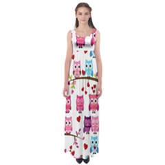 Owl Pattern Empire Waist Maxi Dress by Salman4z