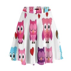 Owl Pattern High Waist Skirt by Salman4z