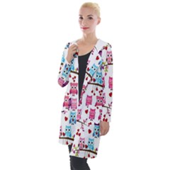 Owl Pattern Hooded Pocket Cardigan by Salman4z