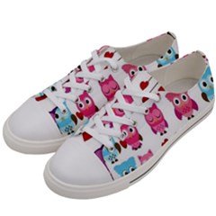 Owl Pattern Men s Low Top Canvas Sneakers by Salman4z