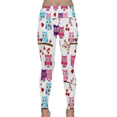 Owl Pattern Lightweight Velour Classic Yoga Leggings by Salman4z