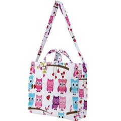 Owl Pattern Square Shoulder Tote Bag by Salman4z