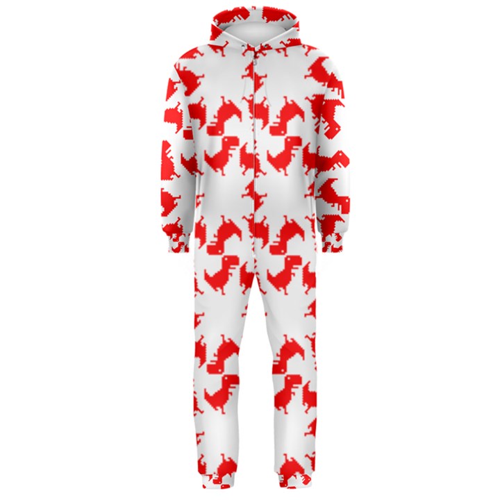 Lonely T-rex Dinosaur Dinosaur Game Pattern Hooded Jumpsuit (Men)