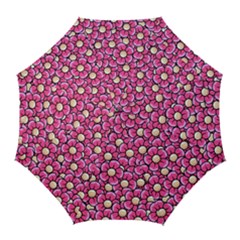 Pattern Scrapbooking Flowers Bloom Decorative Golf Umbrellas by Ravend