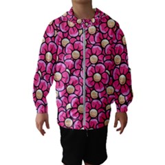 Pattern Scrapbooking Flowers Bloom Decorative Kids  Hooded Windbreaker by Ravend