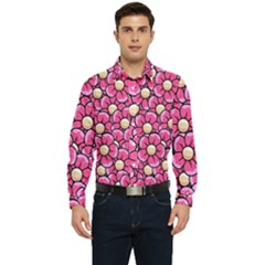 Pattern Scrapbooking Flowers Bloom Decorative Men s Long Sleeve  Shirt by Ravend