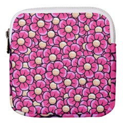 Pattern Scrapbooking Flowers Bloom Decorative Mini Square Pouch by Ravend