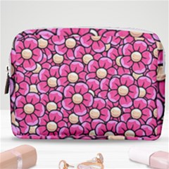 Pattern Scrapbooking Flowers Bloom Decorative Make Up Pouch (medium) by Ravend