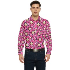 Pattern Scrapbooking Flowers Bloom Decorative Men s Long Sleeve Pocket Shirt  by Ravend