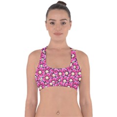 Pattern Scrapbooking Flowers Bloom Decorative Cross Back Hipster Bikini Top  by Ravend