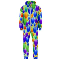 Background Pattern Design Colorful Bubbles Hooded Jumpsuit (men)