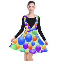 Background Pattern Design Colorful Bubbles Plunge Pinafore Dress by Ravend