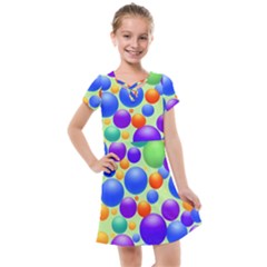 Background Pattern Design Colorful Bubbles Kids  Cross Web Dress by Ravend