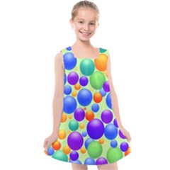 Background Pattern Design Colorful Bubbles Kids  Cross Back Dress by Ravend