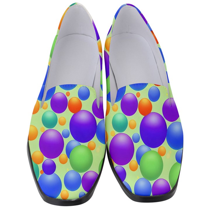 Background Pattern Design Colorful Bubbles Women s Classic Loafer Heels